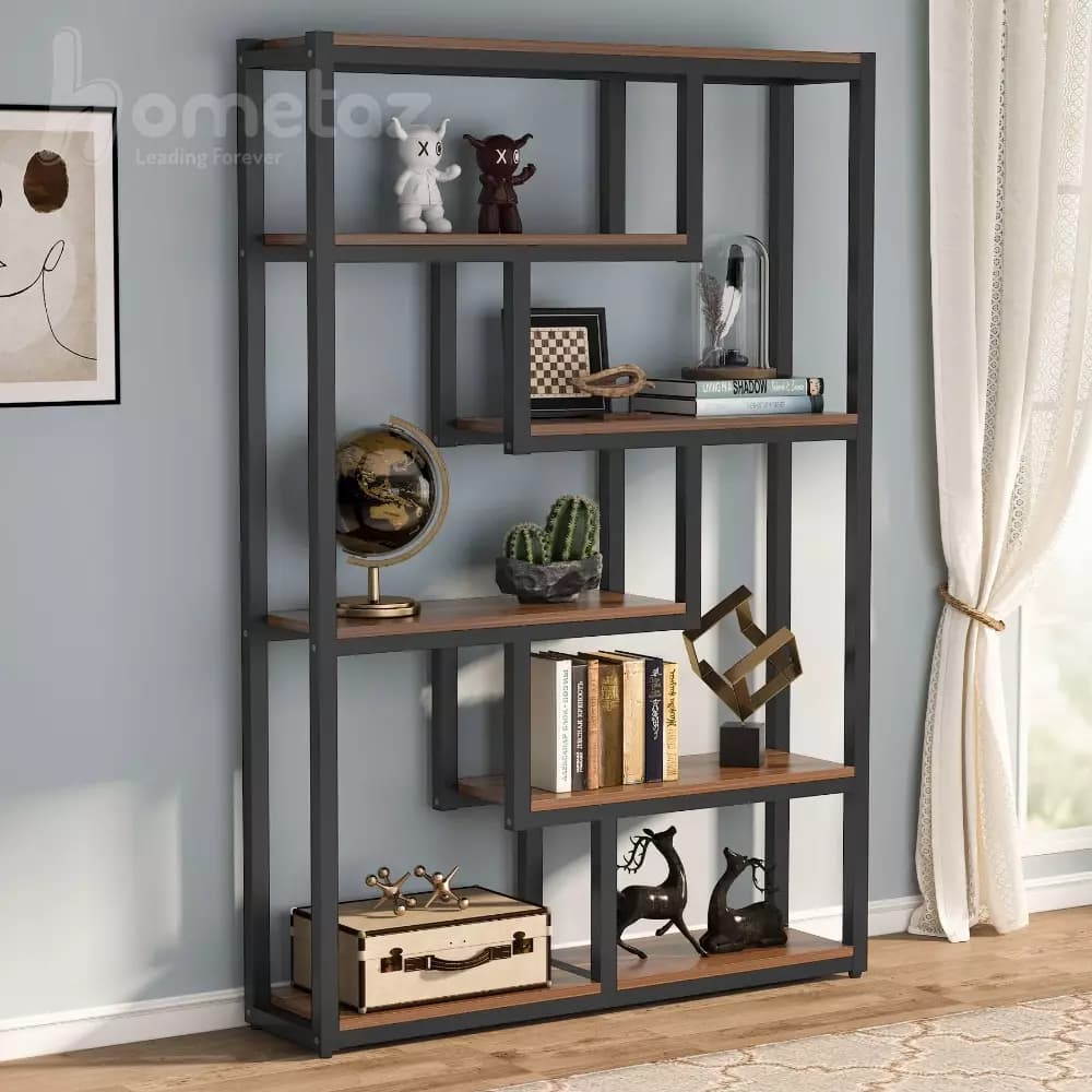 شلف فلزی لاکچری با صفحه چوب یا mdf مدل ht1607