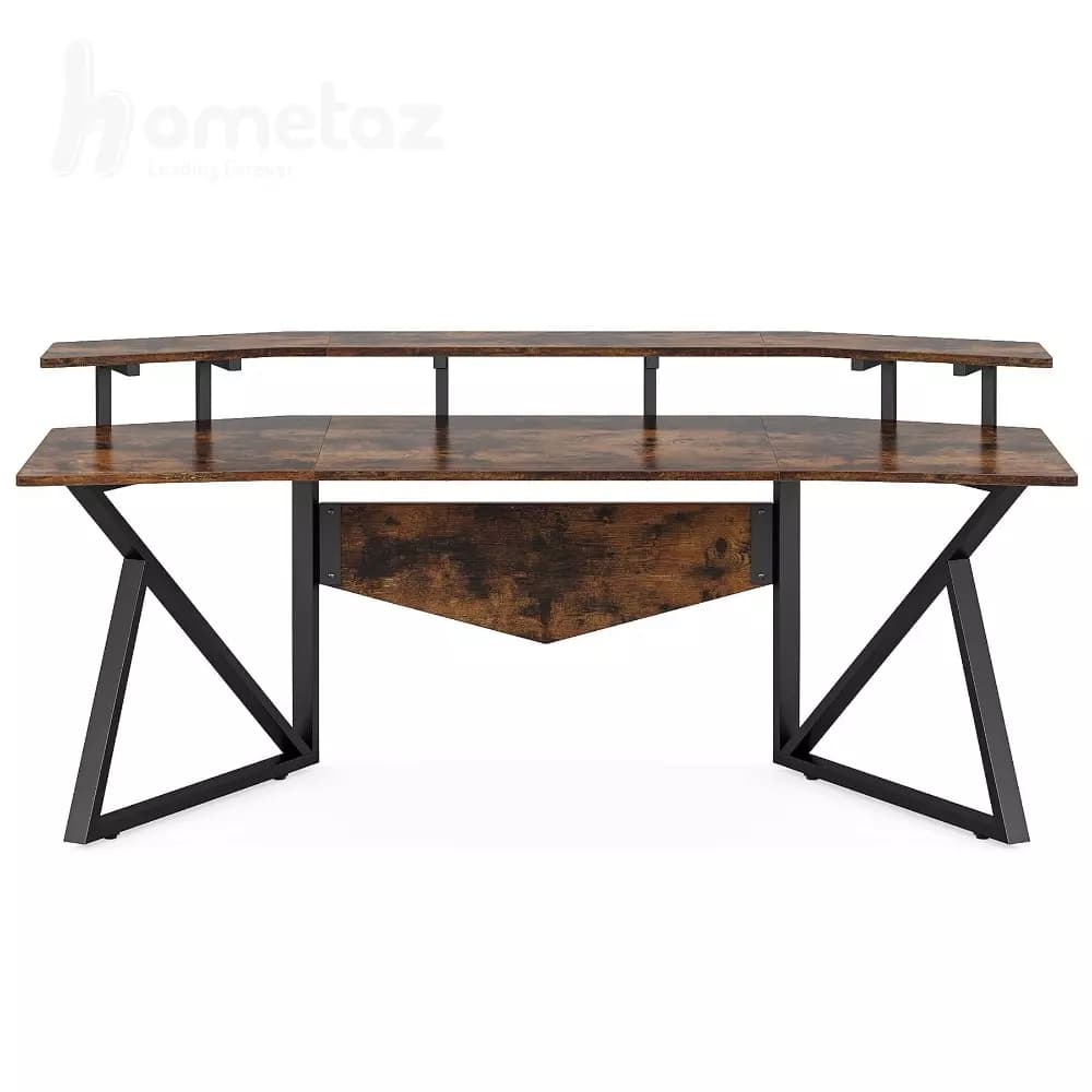 میز گیمینگ gaming فلزی (آهنی) با صفحه طرح چوب مدل ht2105 — تصویر ۴