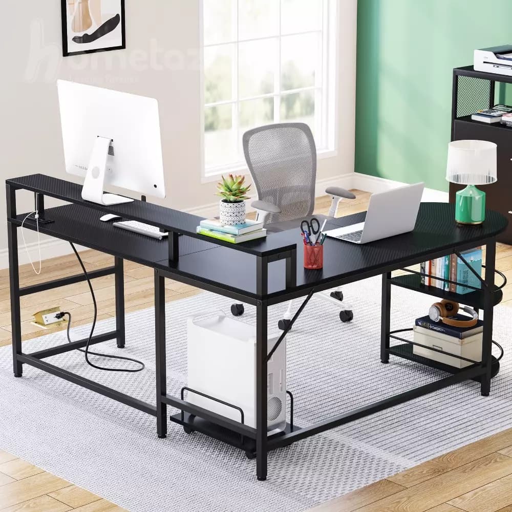 میز گیمینگ دو طبقه مدرن با صفحه mdf مدل ht2104 — تصویر ۳