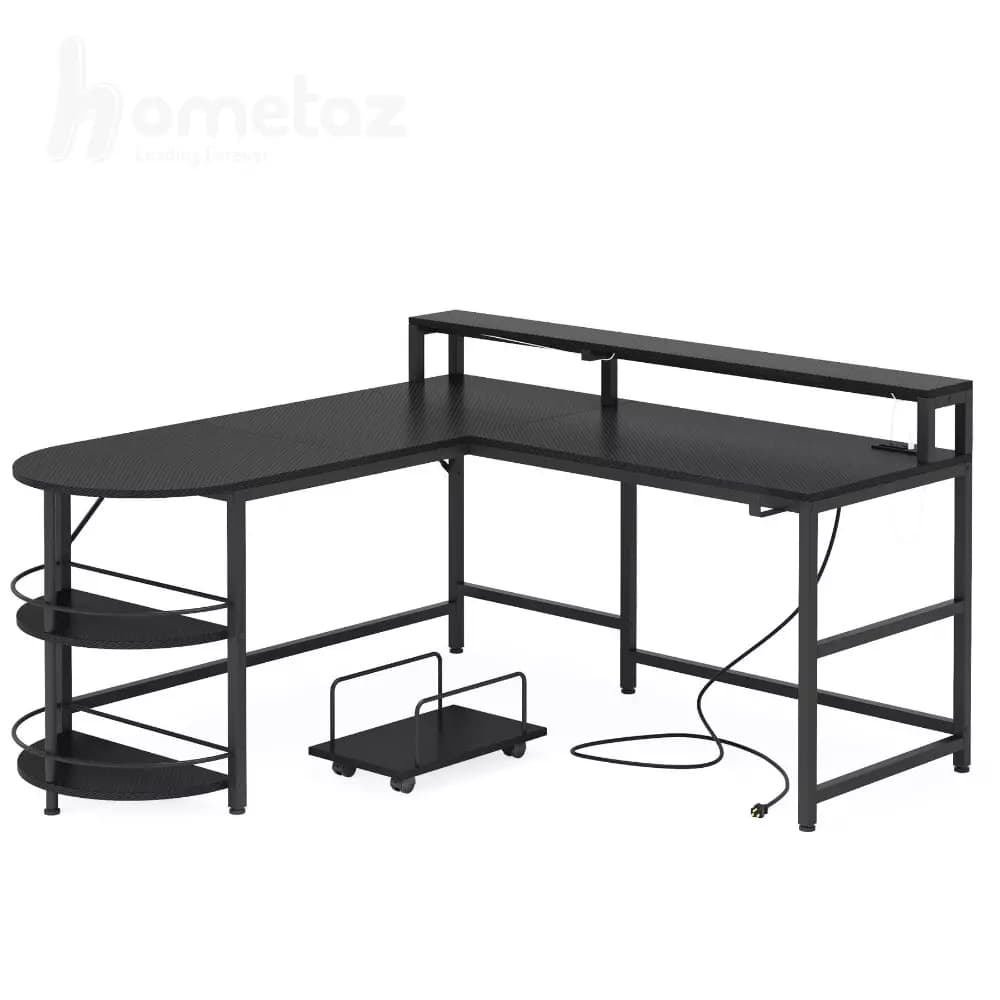 میز گیمینگ دو طبقه مدرن با صفحه mdf مدل ht2104 — تصویر ۵
