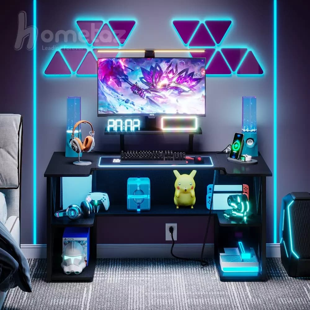 میز گیمینگ کامپیوتر حرفه ای با صفحه mdf مدل ht2102