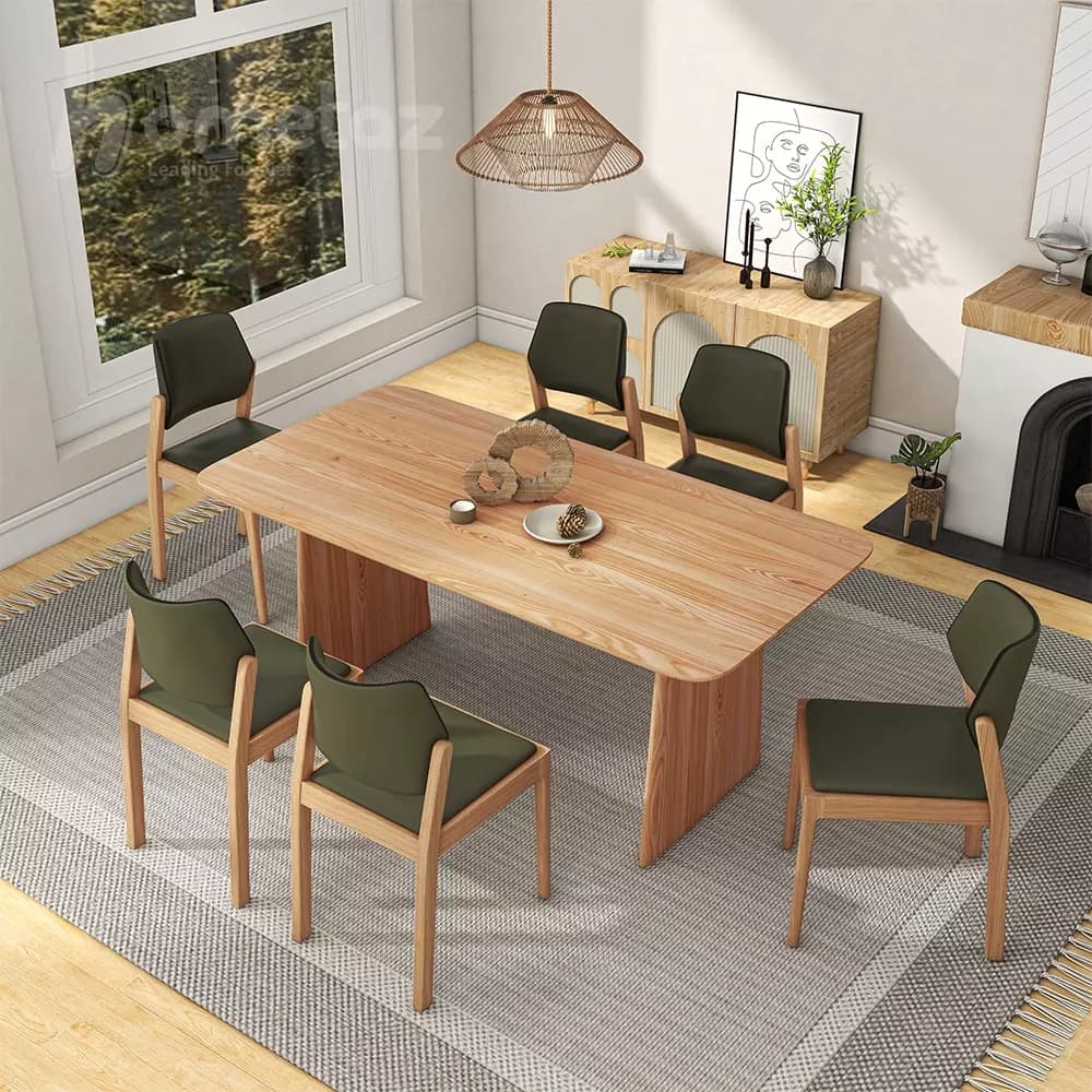 ست صندلی و میز غذا خوری چوبی 6 و 8 نفره مدل ht2089