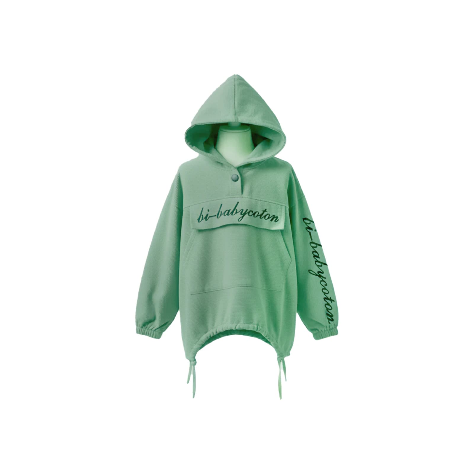 ست هودی و شلوار بچگانه دخترانه پاییزه مدل گت دار سبز زیتونی(سایز 55) — تصویر ۲
