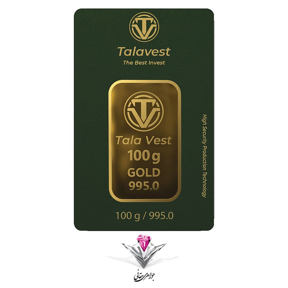 شمش طلا طلاوست 100 گرم / عیار 995