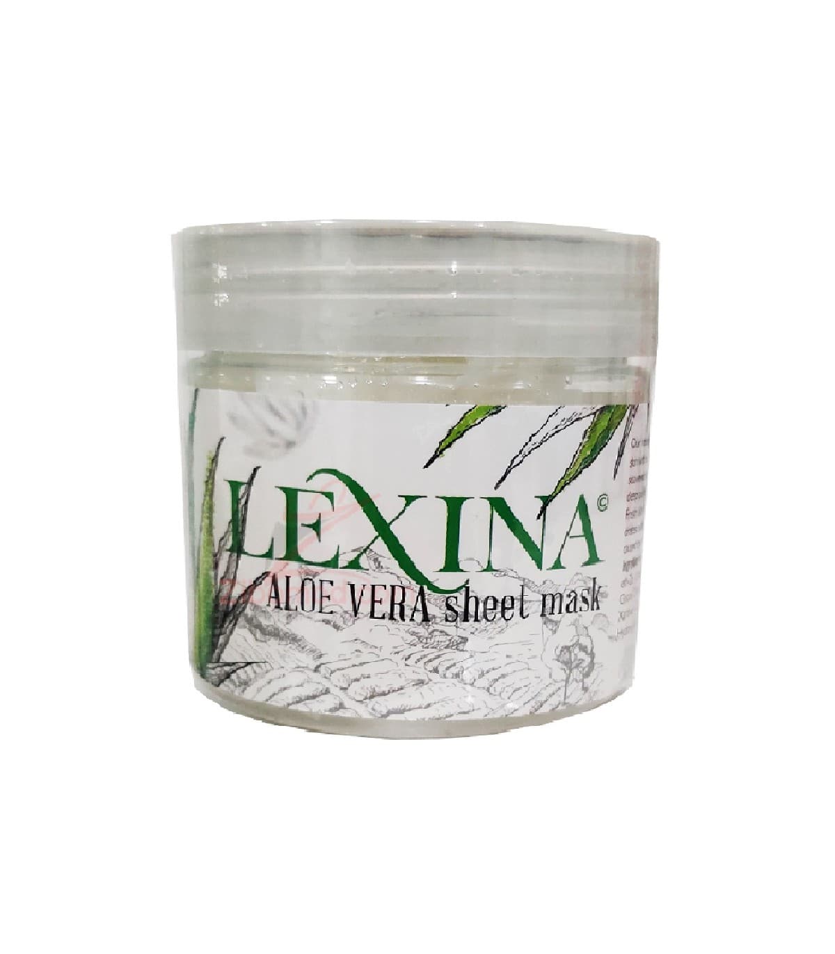 ماسک ورقه ای آبرسان پوست عصاره آلوئه ورا برند لکسینا LEXINA