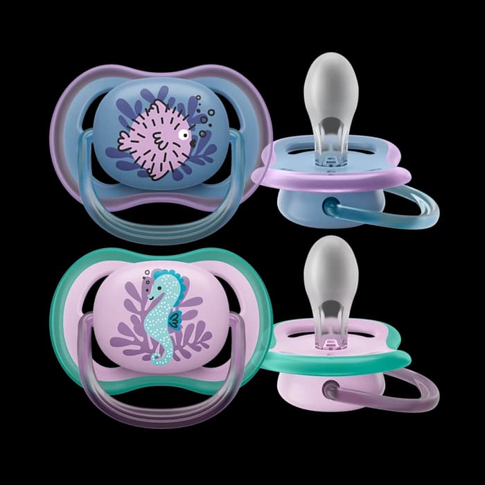 پستانک الترا ایر 6 تا 18 ماه فیلیپس اونت Philips Avent طرح اسب دریایی و ماهی مدل SCF085/61 — تصویر ۲