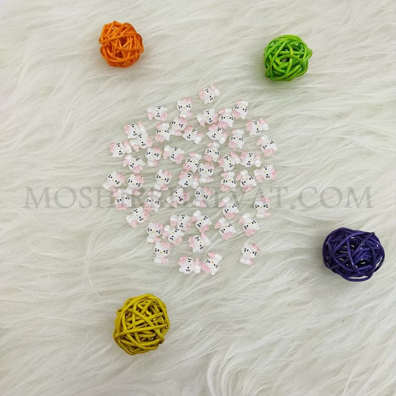 پیکسل شیشه ای مدل کیتی صورتی بسته 10 عددی — تصویر ۲