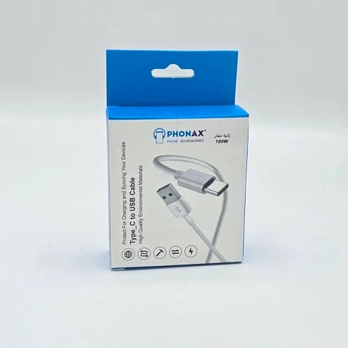 کابل شارژ usb به تایپ سی فونیکس مدل 120 وات