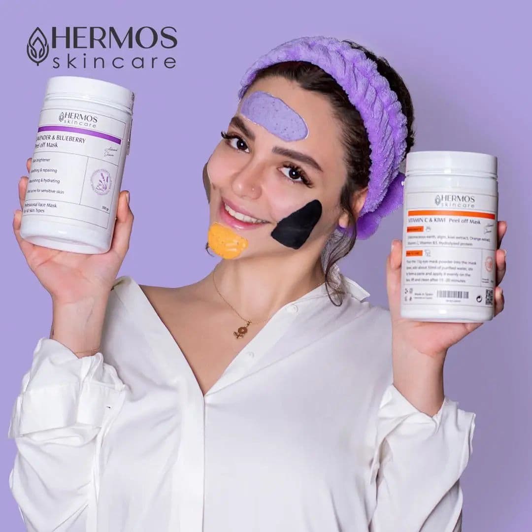 ماسک لاتکسی لایه بردار عصاره اسطوخودوس و بلوبری برند هرموس HERMOS — تصویر ۴