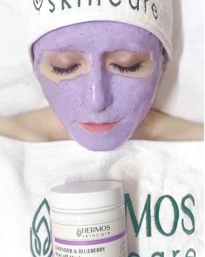 ماسک لاتکسی لایه بردار عصاره اسطوخودوس و بلوبری برند هرموس HERMOS — تصویر ۲