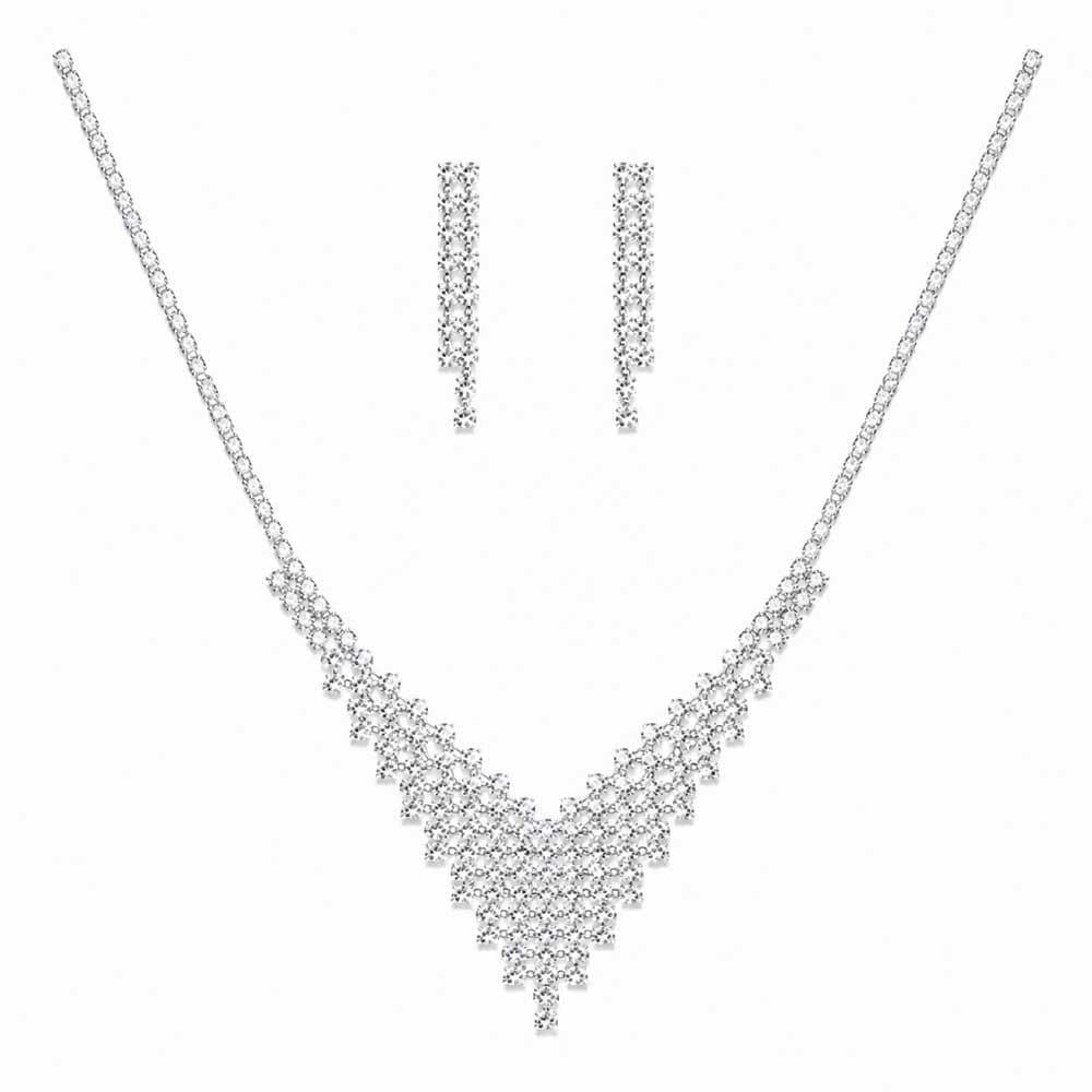 سرویس مجلسی فول نگین سیلور مدل اشکی کد NS-MJ-020