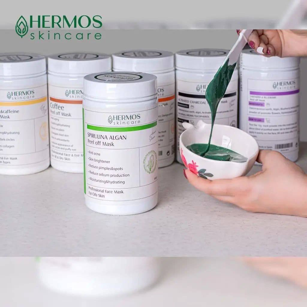 ماسک لاتکسی لایه بردار عصاره جلبک اسپیرولینا برند هرموس HERMOS — تصویر ۴