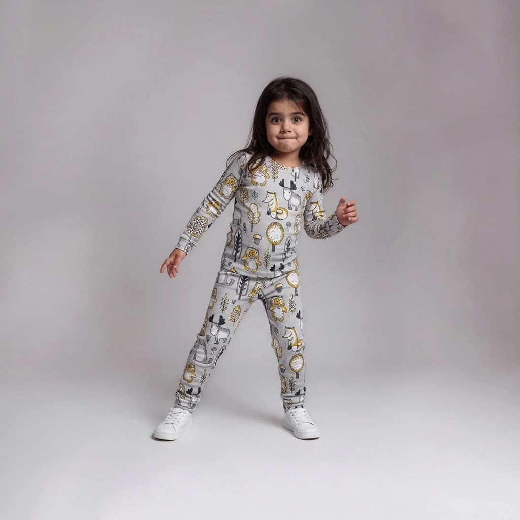 ست تیشرت شلوار راحتی بچگانه طرح حیوانات سایز 55