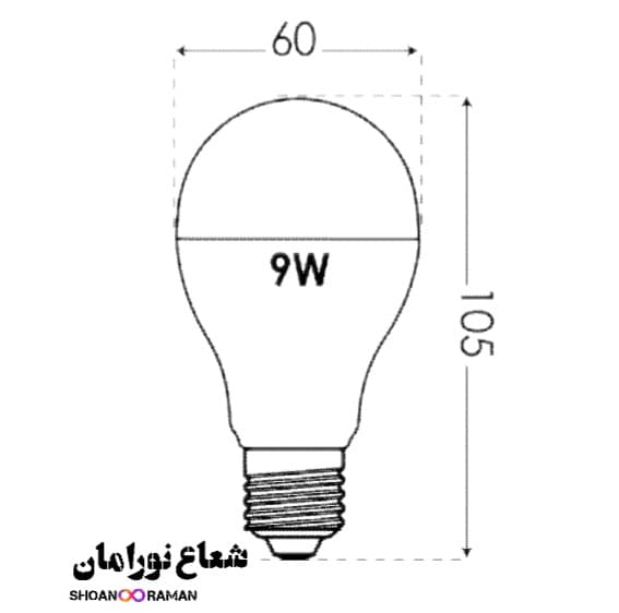 لامپ LED SMD حبابی قرمز 3 وات پارس شعاع توس پایه E27 — تصویر ۵