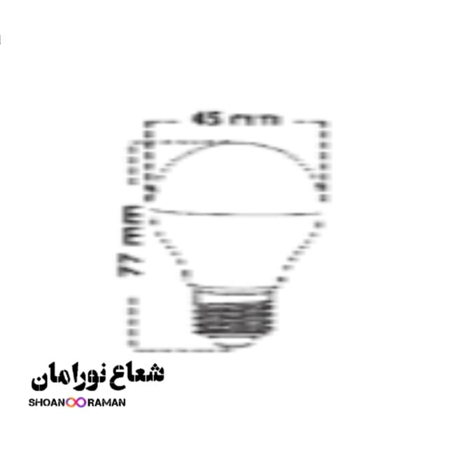 لامپ LED SMD حبابی قرمز 3 وات پارس شعاع توس پایه E27 — تصویر ۲