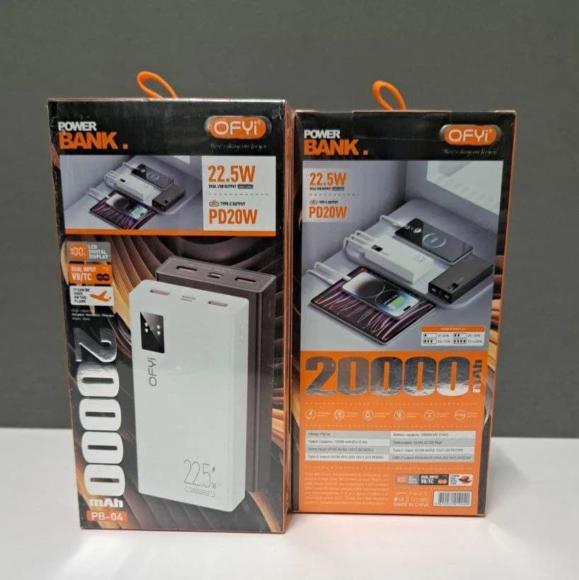 پاوربانک 20000 مدل OFYI PB-04 فست و توربو — تصویر ۲