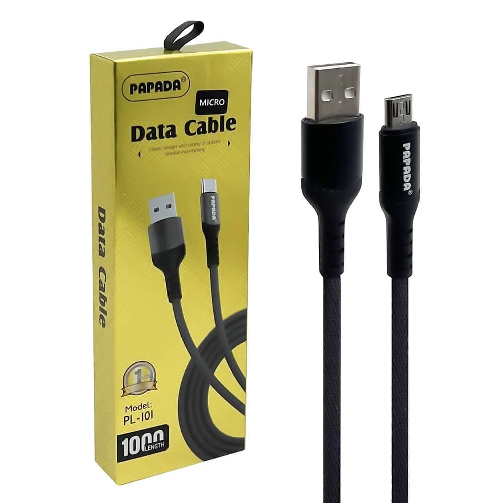 کابل تبدیل USB به microUSB پاپادا مدل PL-101 طول 1 متر