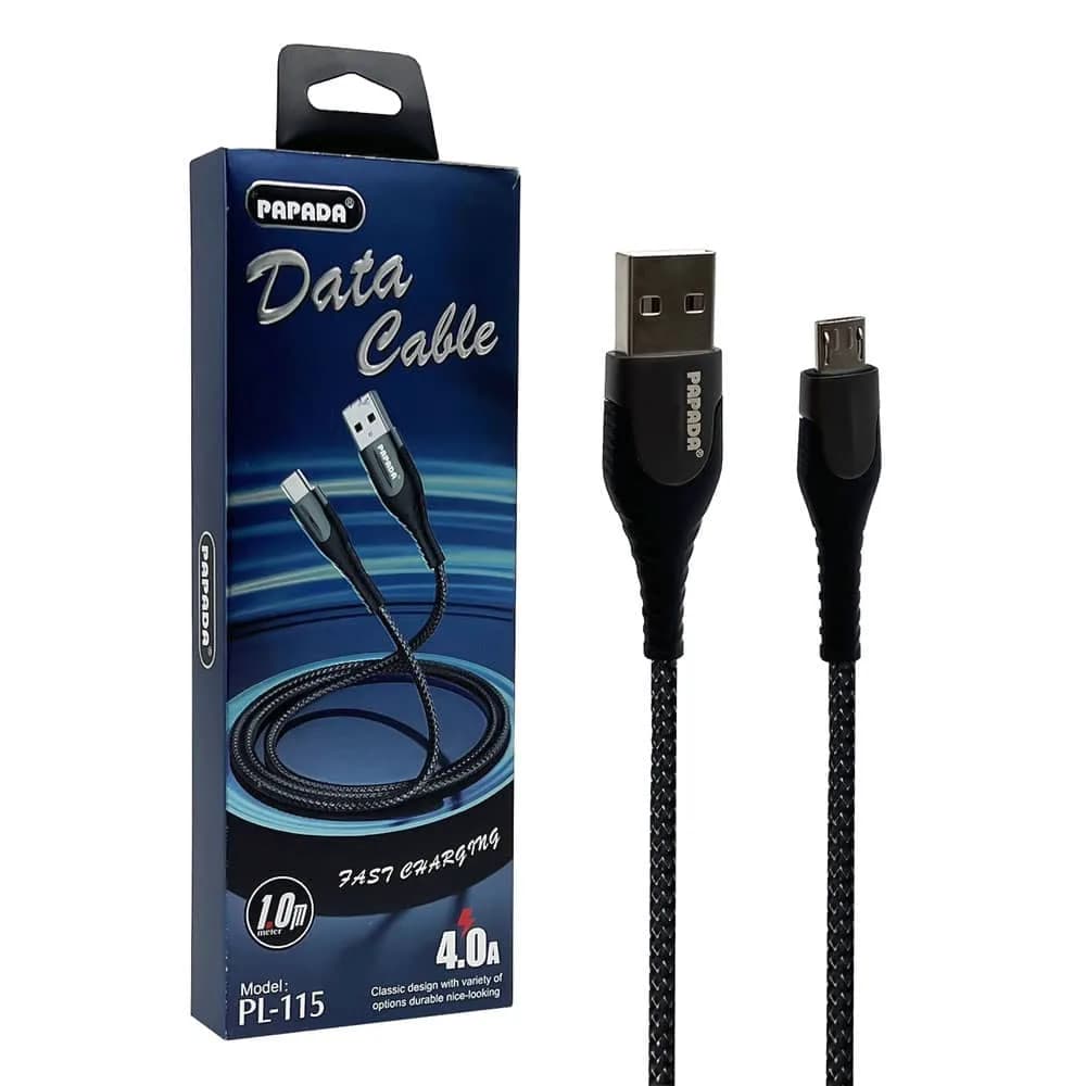 کابل تبدیل USB به microUSB پاپادا مدل PL-115 طول 1 متر