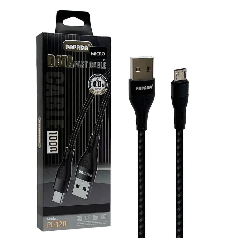 کابل تبدیل USB به microUSB پاپادا مدل PL-120 طول 1 متر