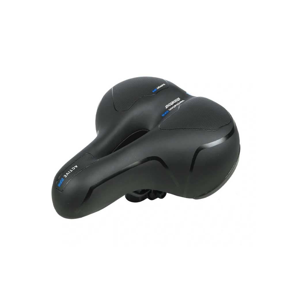 زین پهن دوچرخه شاین تور مدل Shinetour ventilation zone شبرنگ و چراغ دار