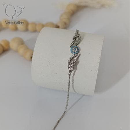 دستبند نقره طرح جواهر مدل چشم ونظر کد4935