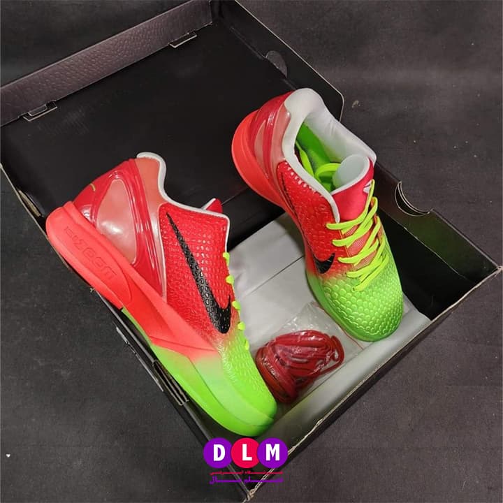 کفش بسکتبال نایکی کوبی 6 رنگ ترکیبی قرمز و سبز nike kobe 6 red & green — تصویر ۷