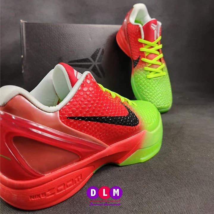 کفش بسکتبال نایکی کوبی 6 رنگ ترکیبی قرمز و سبز nike kobe 6 red & green — تصویر ۶
