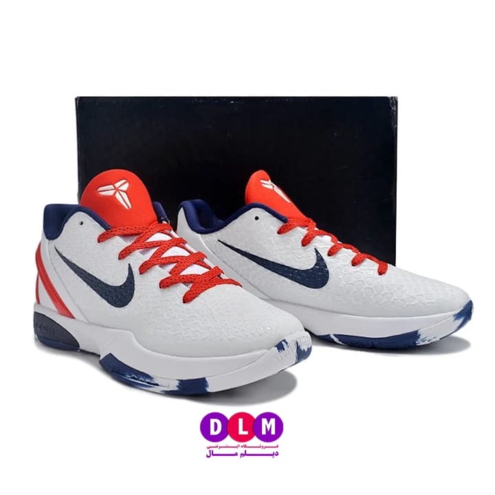 کفش بسکتبال نایکی کوبی 6 رنگ سفید قرمز / Nike Kobe 6
