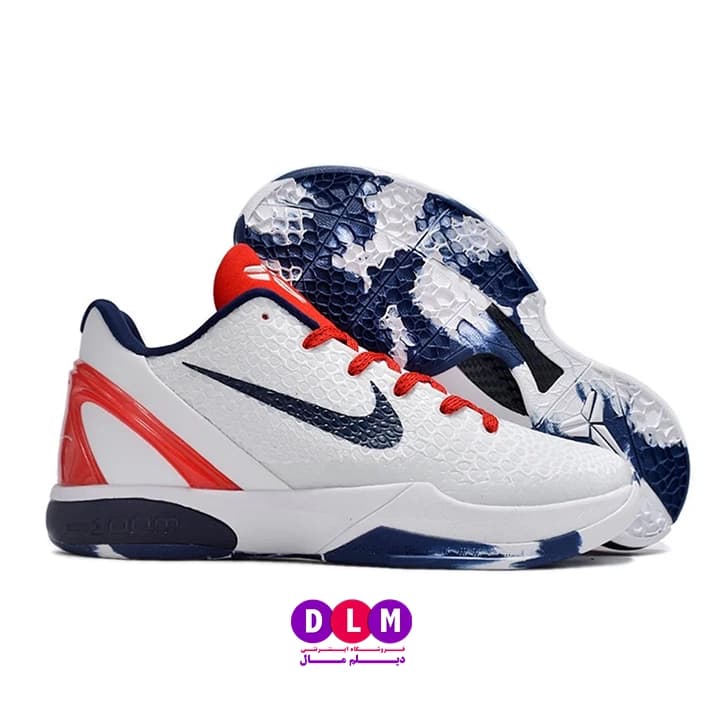 کفش بسکتبال نایکی کوبی 6 رنگ سفید قرمز / Nike Kobe 6 — تصویر ۲