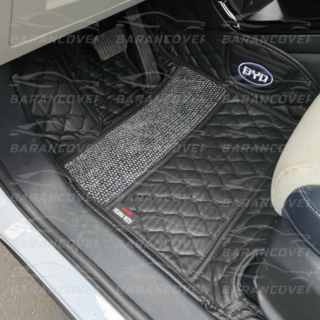 کفپوش گلدوزی موکت دار 6 بعدی و کفی صندوق بی وای دی سانگ پلاس BYD PHEV رنگ مشکی — تصویر ۲