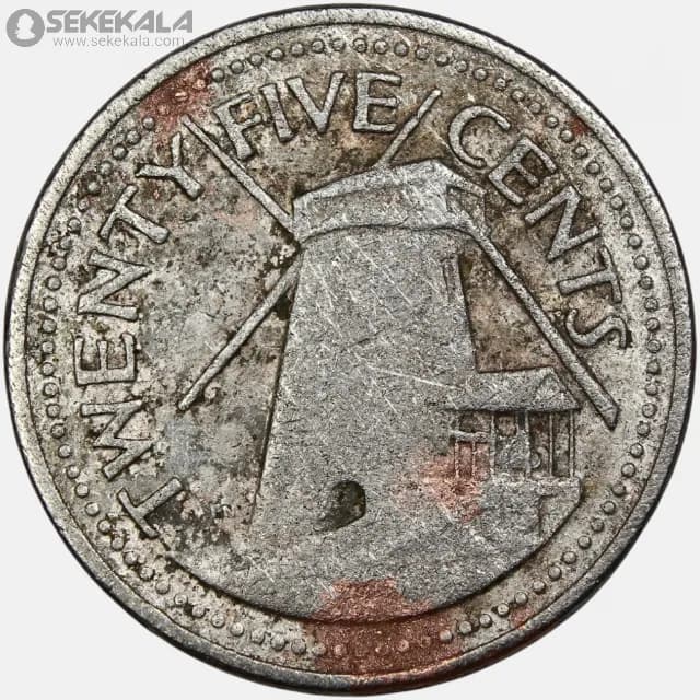 سکه 25 سنت کمیاب باربادوس 1994