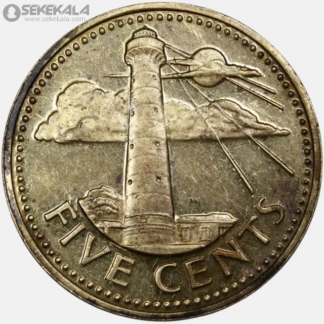 سکه 5 سنت کمیاب باربادوس 1974