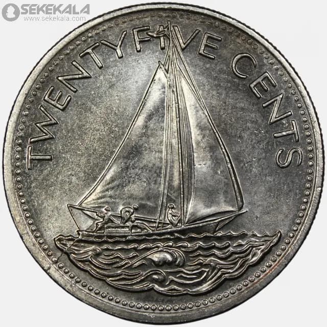 سکه 25 سنت کمیاب باهاما 1998