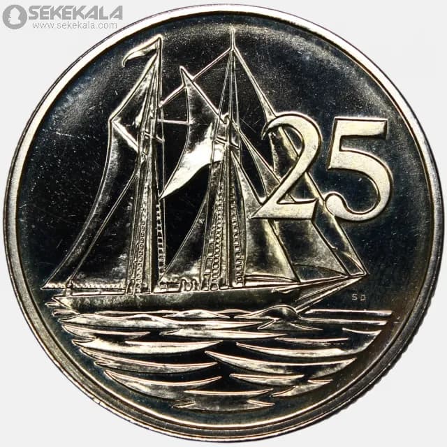 سکه 25 سنت پروف کمیاب جزایر کایمن 1973(ملکه الیزابت)