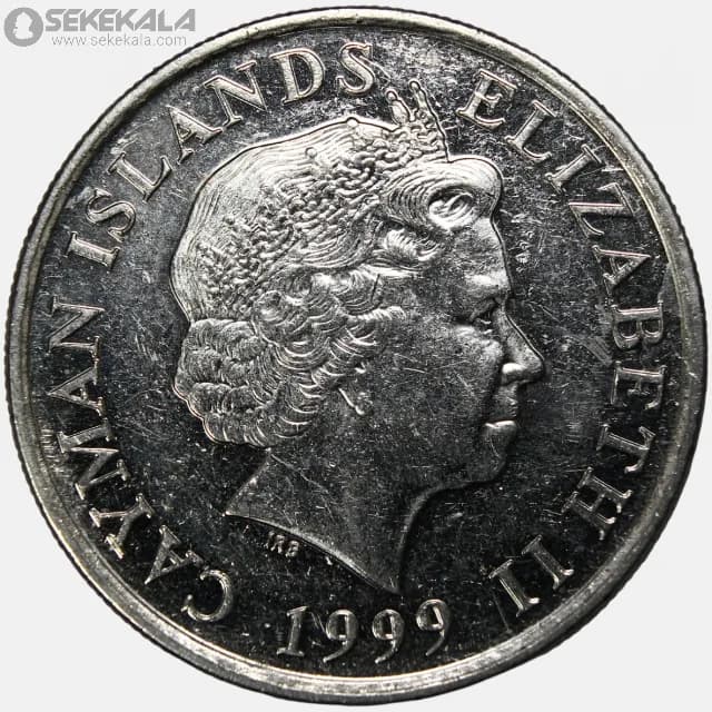 سکه 25 سنت کمیاب جزایر کایمن 1999(ملکه الیزابت) — تصویر ۲