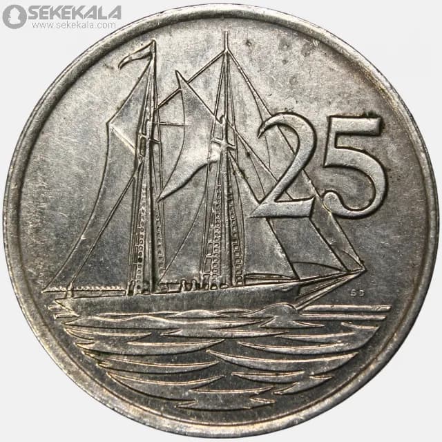 سکه 25 سنت کمیاب جزایر کایمن 1987(ملکه الیزابت)