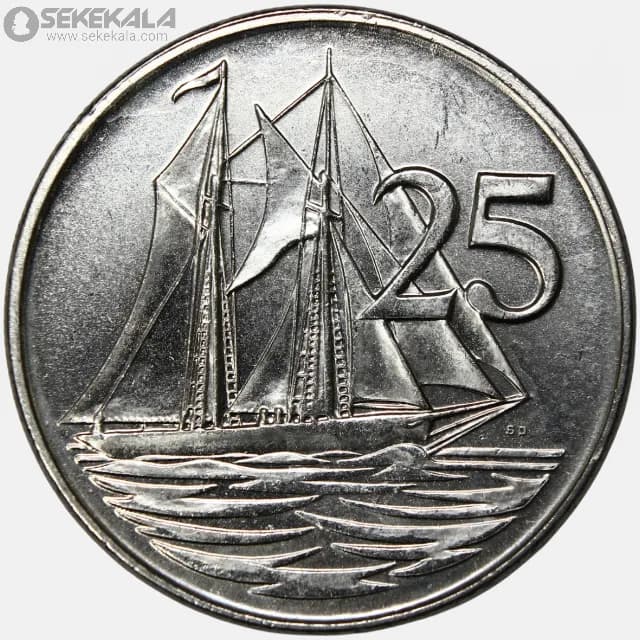 سکه 25 سنت کمیاب جزایر کایمن 1990-1996(ملکه الیزابت)