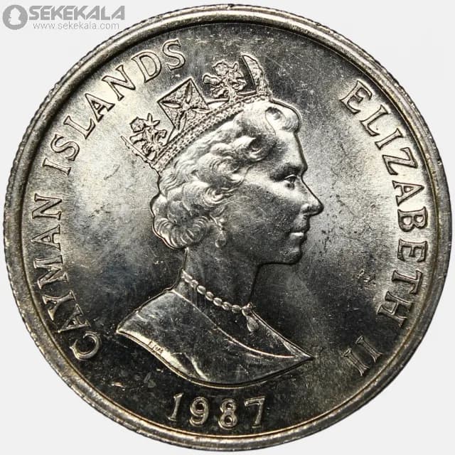 سکه 10 سنت کمیاب جزایر کایمن 1987(ملکه الیزابت) — تصویر ۲