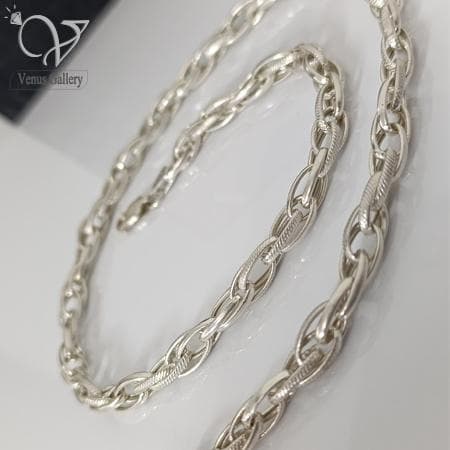 زنجیر نقره اسپرت چند حلقه بیضی کد 4652