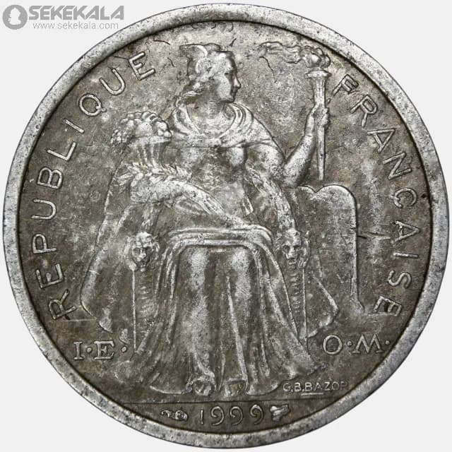 سکه 2 فرانک پولینزی 1999 (مستعمرات فرانسه) — تصویر ۲