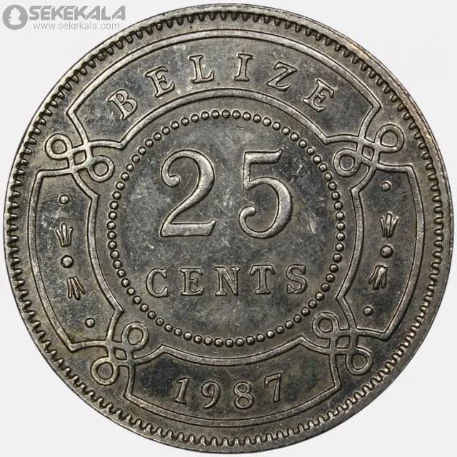 سکه 25 سنت کمیاب بلیز 1987 (ملکه الیزابت)