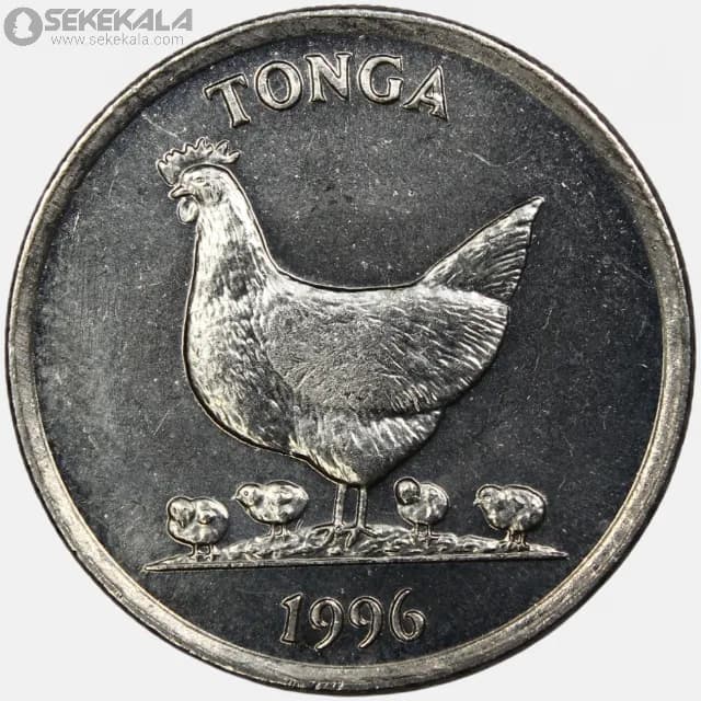 سکه 5 سنیتی کمیاب تونگا 1996