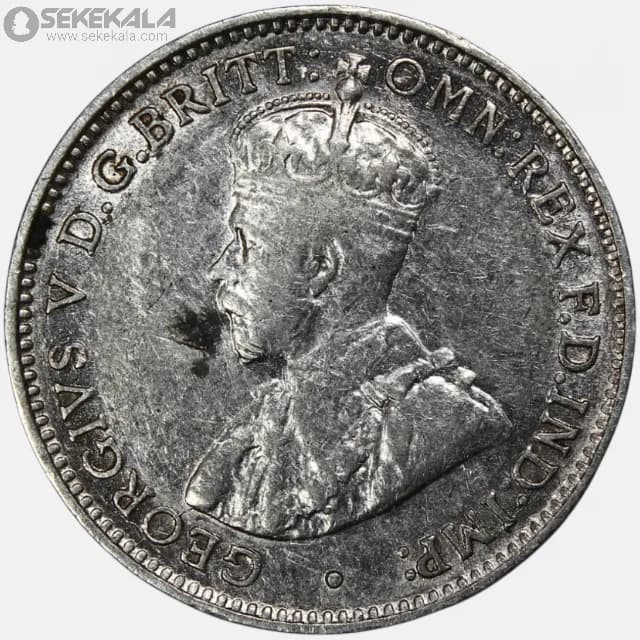 سکه 3 پنس نقره استرالیا 1922 (جرج پنجم) «کمیاب» — تصویر ۲
