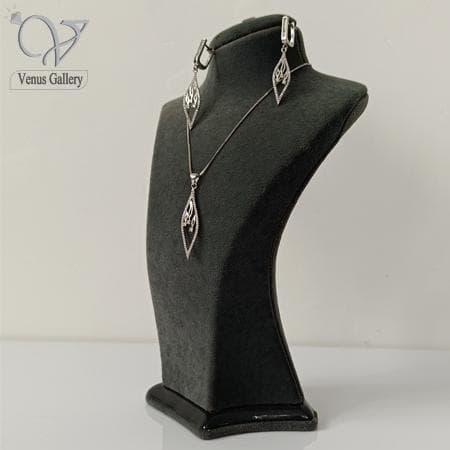 نیم ست نقره جواهری ظریف دخترانه کد 7280
