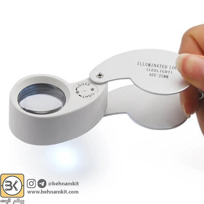 ذره بین تاشو چراغدار MG21011 ۴۰X