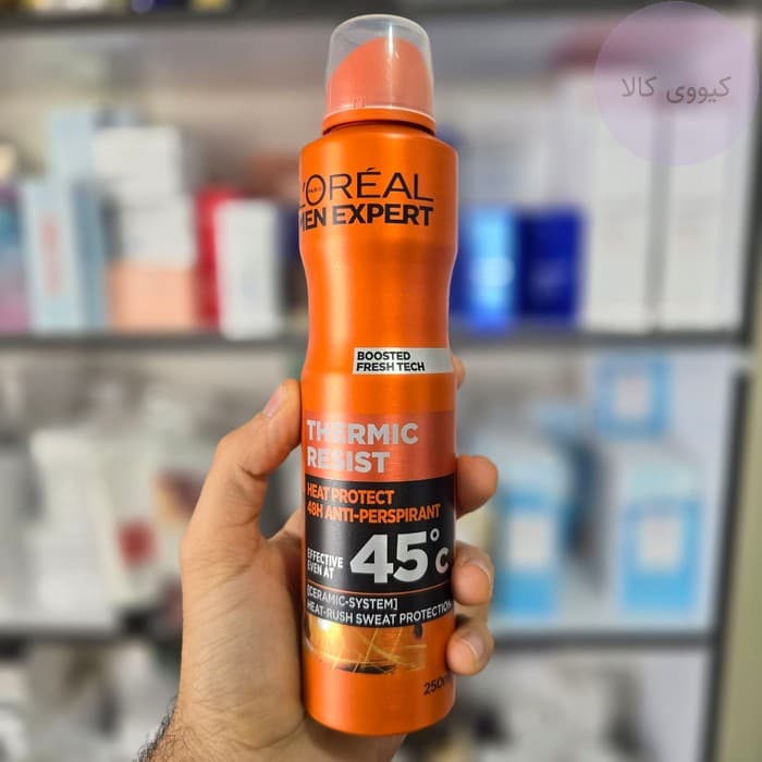 اسپری ضد تعریق لورال L’oreal نارنجی ترمیک ریسیست thermic resist — تصویر ۲
