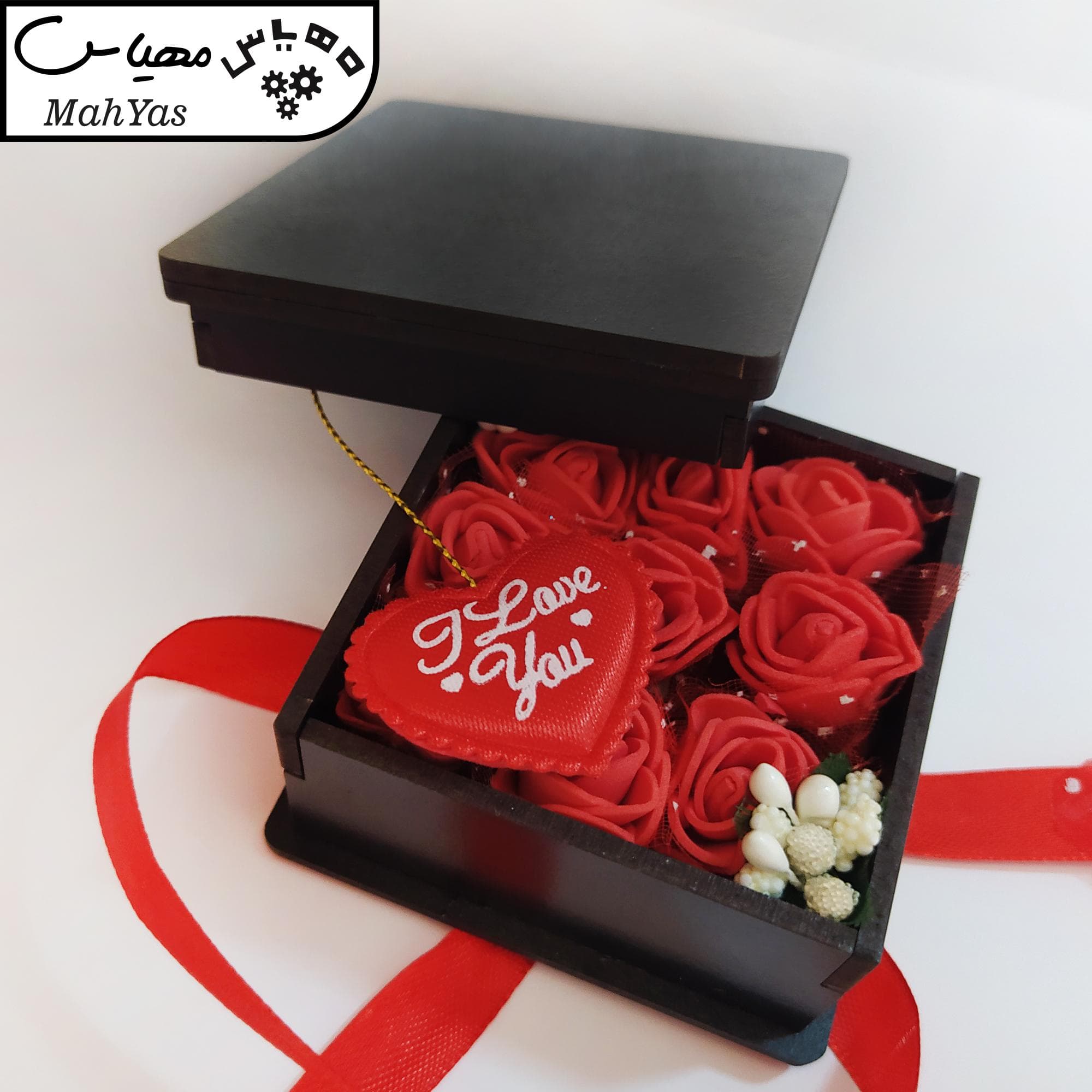 جعبه گل مصنوعی مدل عشق — تصویر ۲