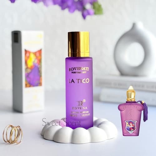 عطر ادکلن مینی زنانه کازاموراتی لاتوسکا بنفش روونا (رووناتی لا تیکو) | Casamorati La Tosca Rovena (Rovenati La Tico) حجم 30 میل(شرکتی)