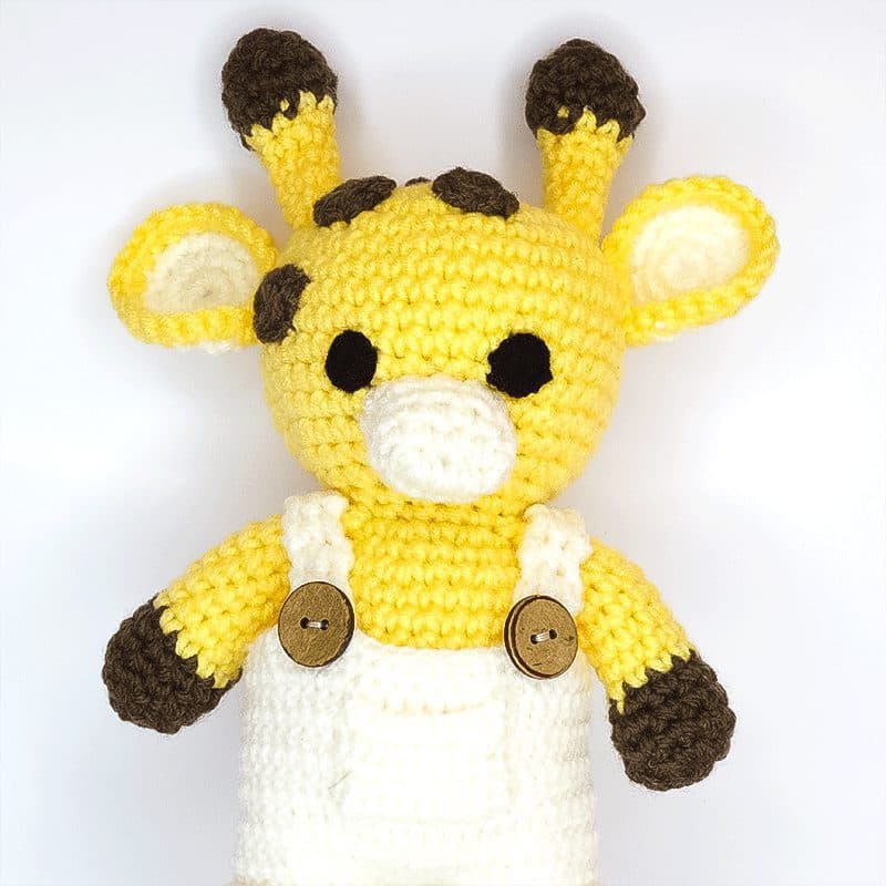 عروسک بافتنی حیوانات طرح زرافه سفید yellow giraffe — تصویر ۳