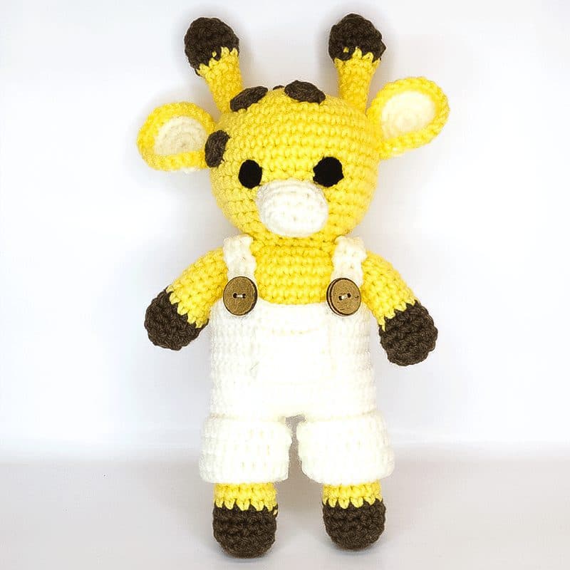 عروسک بافتنی حیوانات طرح زرافه سفید yellow giraffe